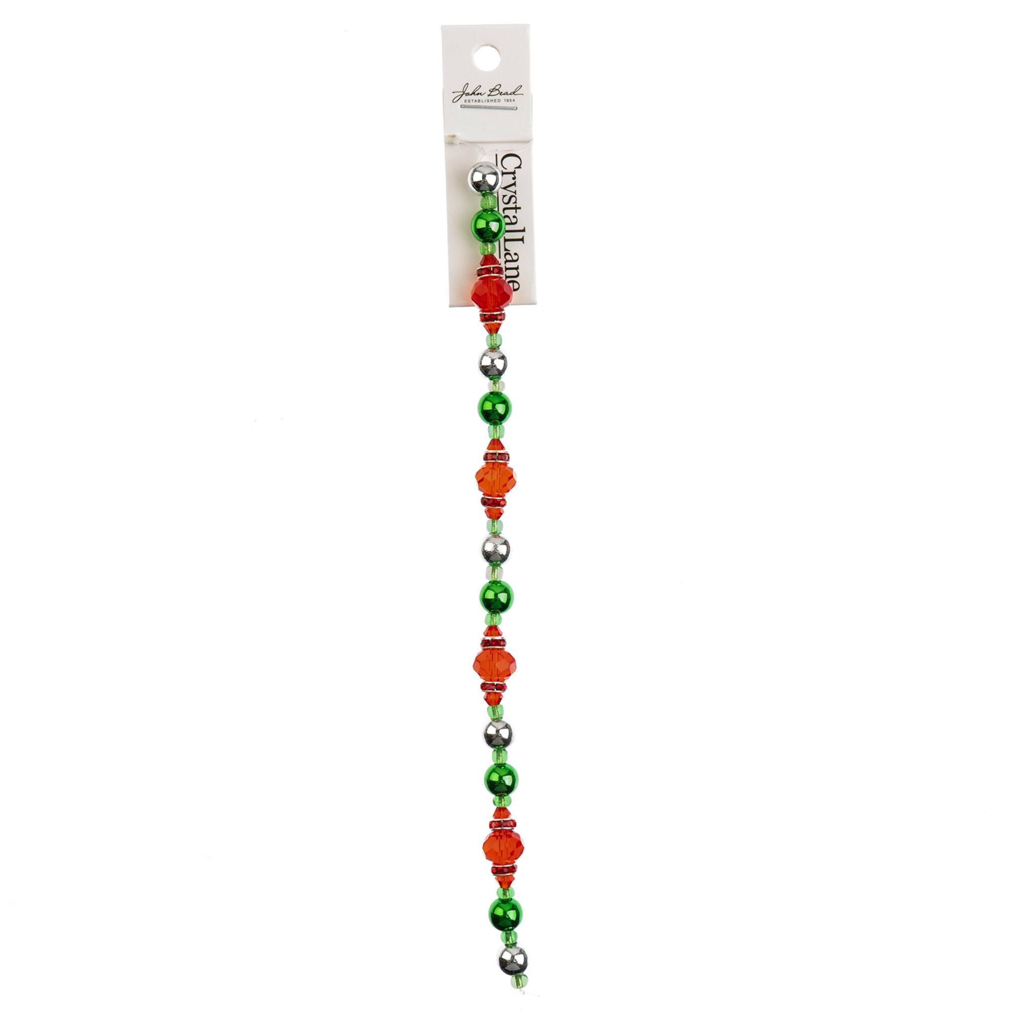 Crystal Lane DIY Holiday Christmas 7" Designer Crystal Glass Bead Strand